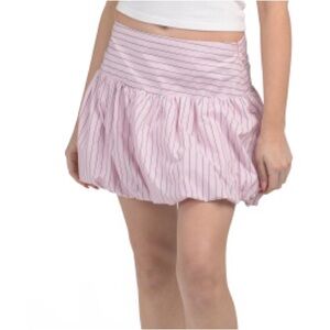 NEW! Wayf Pink Mini Bubble Skirt - Stripes - Preppy NWT balletcore